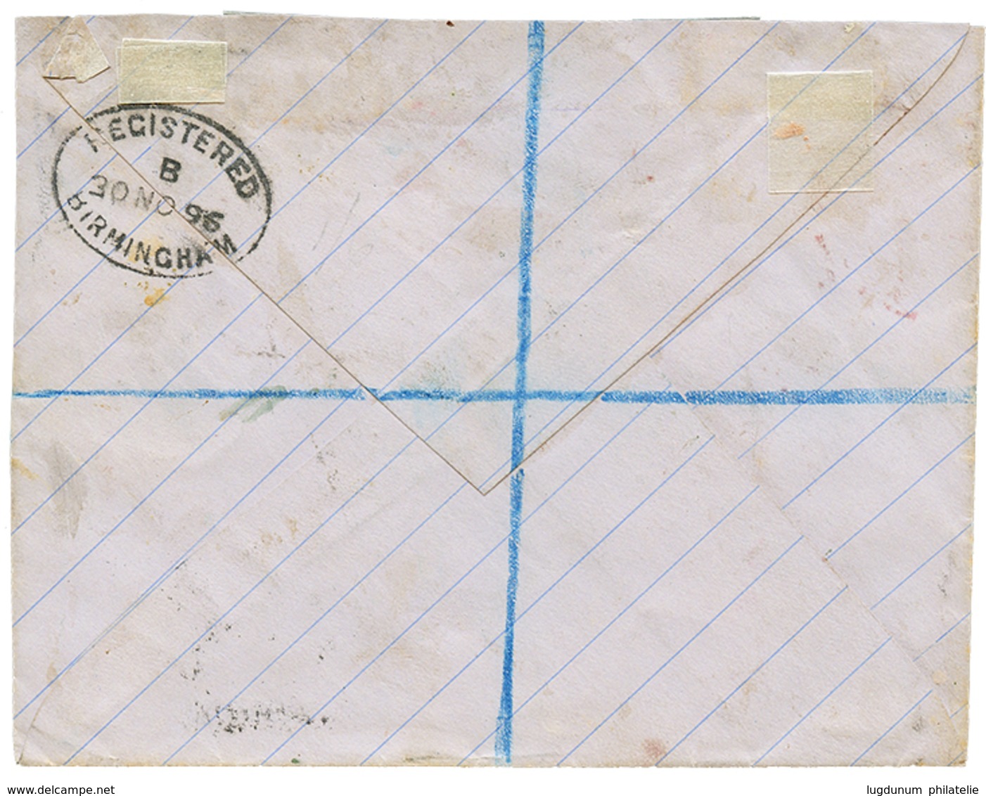 1282 "AXIM" : 1896 1d + 2d+ 4d Canc. AXIM On REGISTERED Envelope To BIRMINGHAM. Vf. - Goldküste (...-1957)