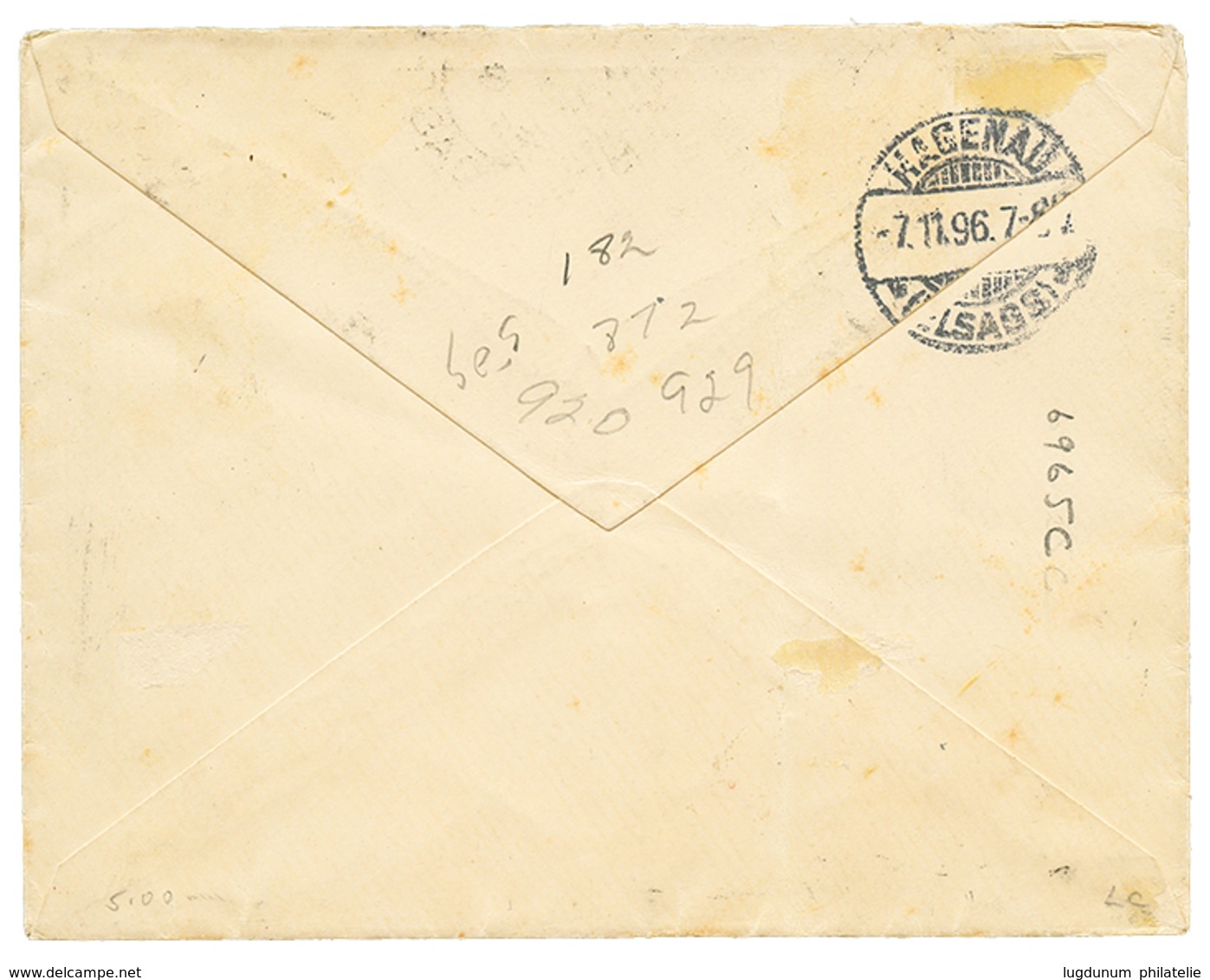 1283 1896 1/2d + 1d(x2) Canc. Killer 556 + Large Cachet CAPE COAST On Cover To HAGENAU(ALSACE). Vvf. - Côte D'Or (...-1957)