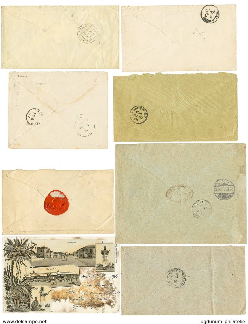 1293 GOLD COAST : 1895/1901 Lot 8 Covers (ABURT, VICTORIABORG, PRAMPRAM...). Vf. - Costa D'Oro (...-1957)
