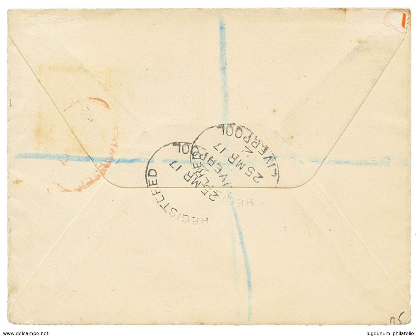 1326 1917 NEW ZEALAND Overprint SAMOA 2 1/2d(x2) + CENSOR GRI 2 SAMOA On Registered Cover To UK. Vf. - Autres & Non Classés