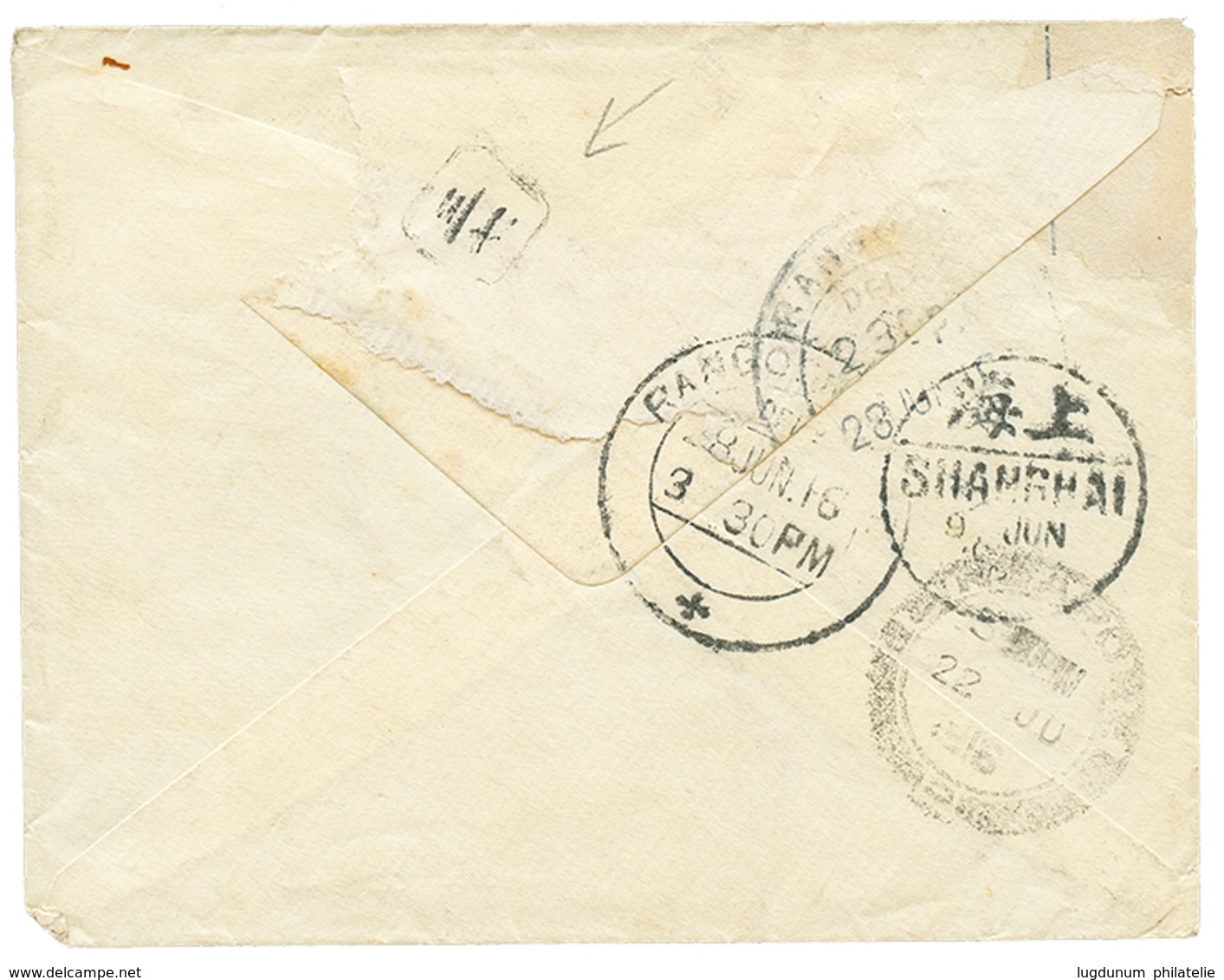 1363 CHINA To BURMA : 1916 CHINA 1c+ 3c(x3) + PASSED BY CENSOR RANGOON On Cover To BURMA. RARE. Vvf. - Autres & Non Classés