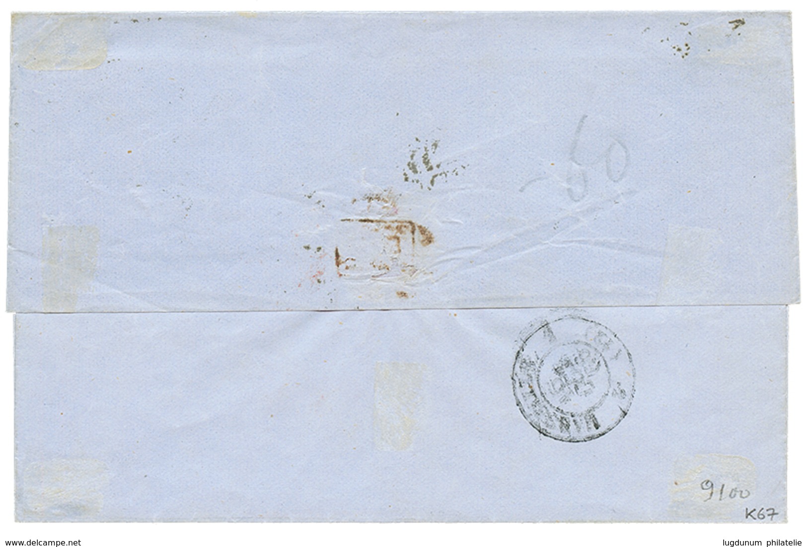 1371 1866 FRANCE 40c Canc. ANCHOR + Paquebot Cds MOERIS 9 Oct 66 On Cover From ALEXANDRIE To FRANCE. Vvf. - Andere & Zonder Classificatie
