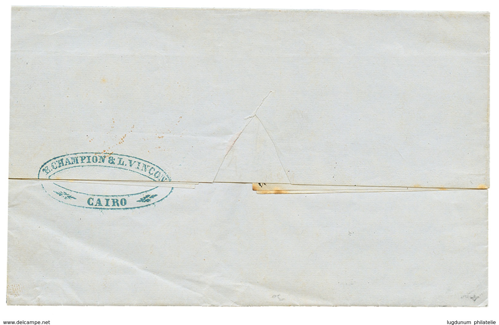 1373 POSTA EUROPEA : 1854 ALEXANDRIE EGYPTE + Taxe 10 + POSTA EUROPEA CAIRO On Entire Letter From "CAIRE" To FRANCE. Ver - Autres & Non Classés