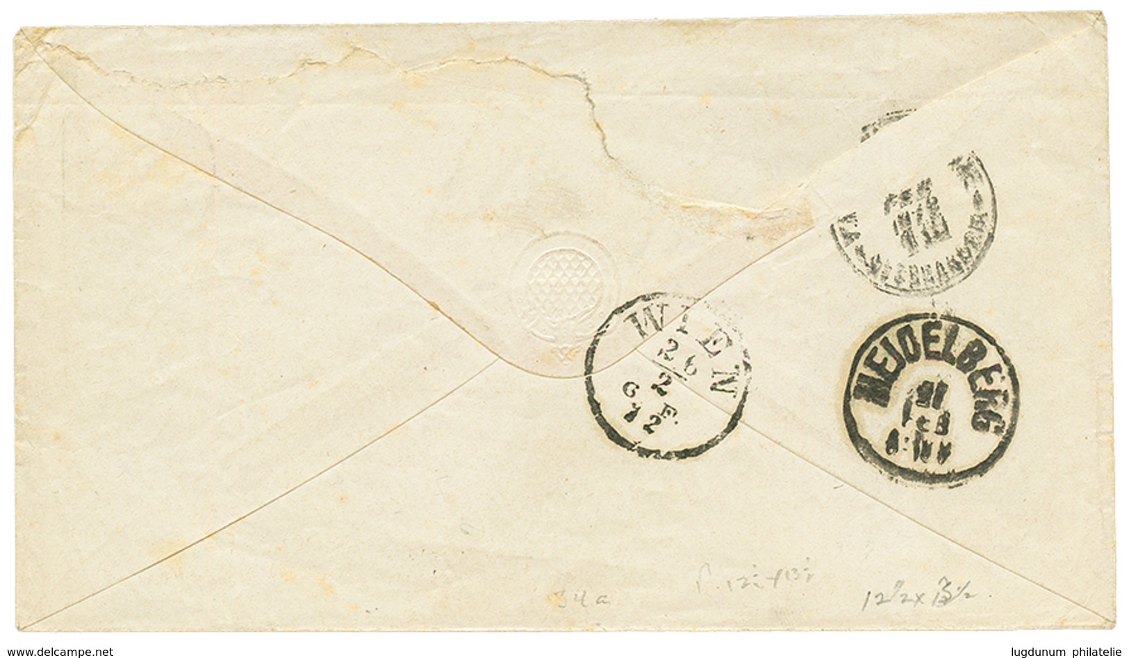 1378 1872 2 1/2p Canc. V.R POSTE EGIZIANE CAIRO + FRANCA On Cover VIA TRIESTE To GERMANY. Vvf. - Other & Unclassified