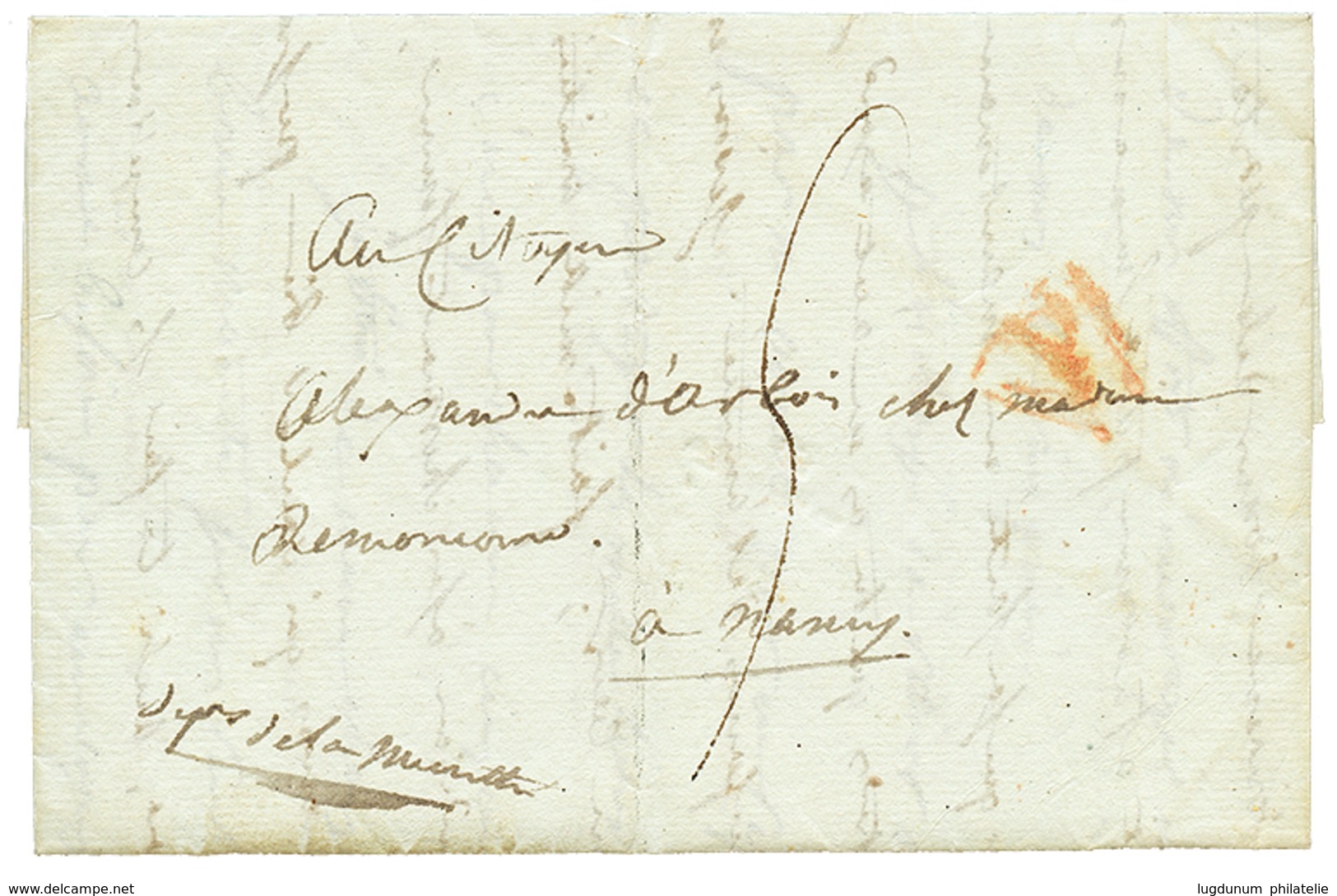 1389 HAITI Censored Mail - French Occupation : 1803 Red Cachet P On Illustrated Entire Letter (ARMEE DE SAINT DOMINGUE,  - Haïti