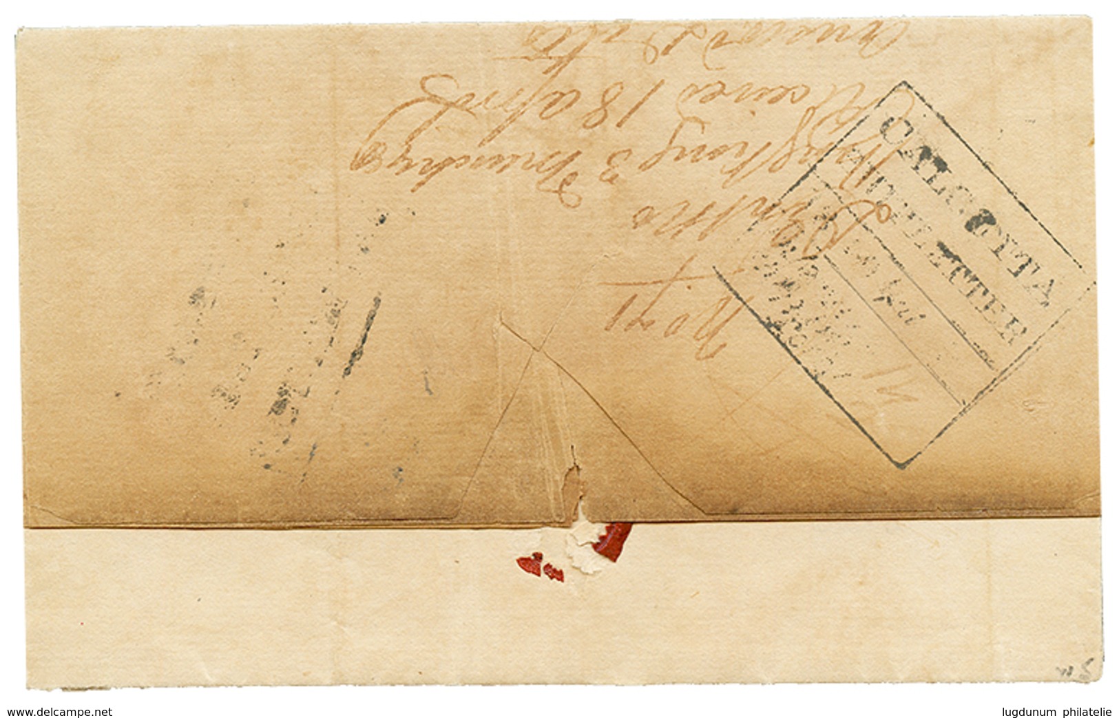 1392 "HONG-KONG To INDIA" : 1849 GPO/A.M On Entire Letter From HONG-KONG To BOMBAY (INDIA). Verso, CALCUTTA/ SHIP LETTER - Other & Unclassified