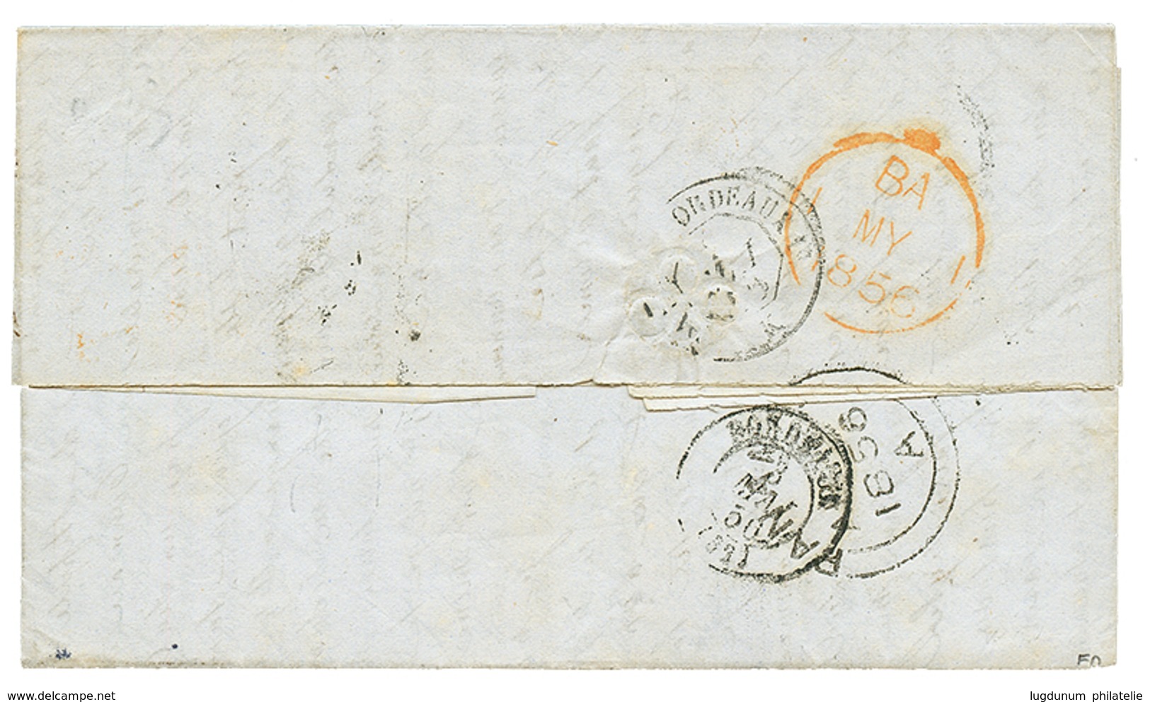 1410 PANAMA : 1856 Rare Exchange Marking COLONIES ART-18 In Red On Entire Letter Datelined "PANAMA" To FRANCE. Vvf. - Panama