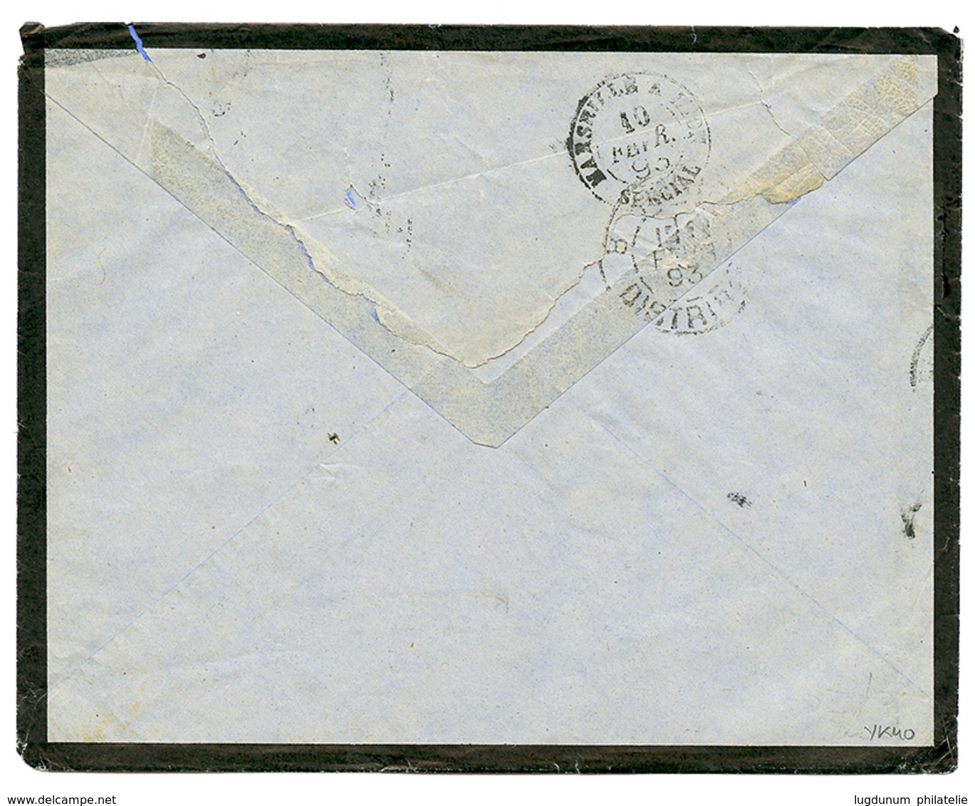 1415 "BANGKOK (SIAM) Via SAIGON ": 1893 FRENCH COLONIES 25c Canc. SAIGON CENTRAL On Envelope With Full Text Datelined "B - Siam