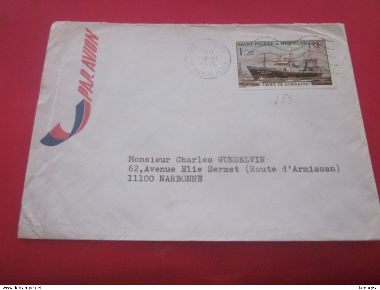 Lettre Timbre 453 De Collection 975 SAINT-PIERRE Et MIQUELON- Cachets à Date Manuels -9-11-1971 - Storia Postale
