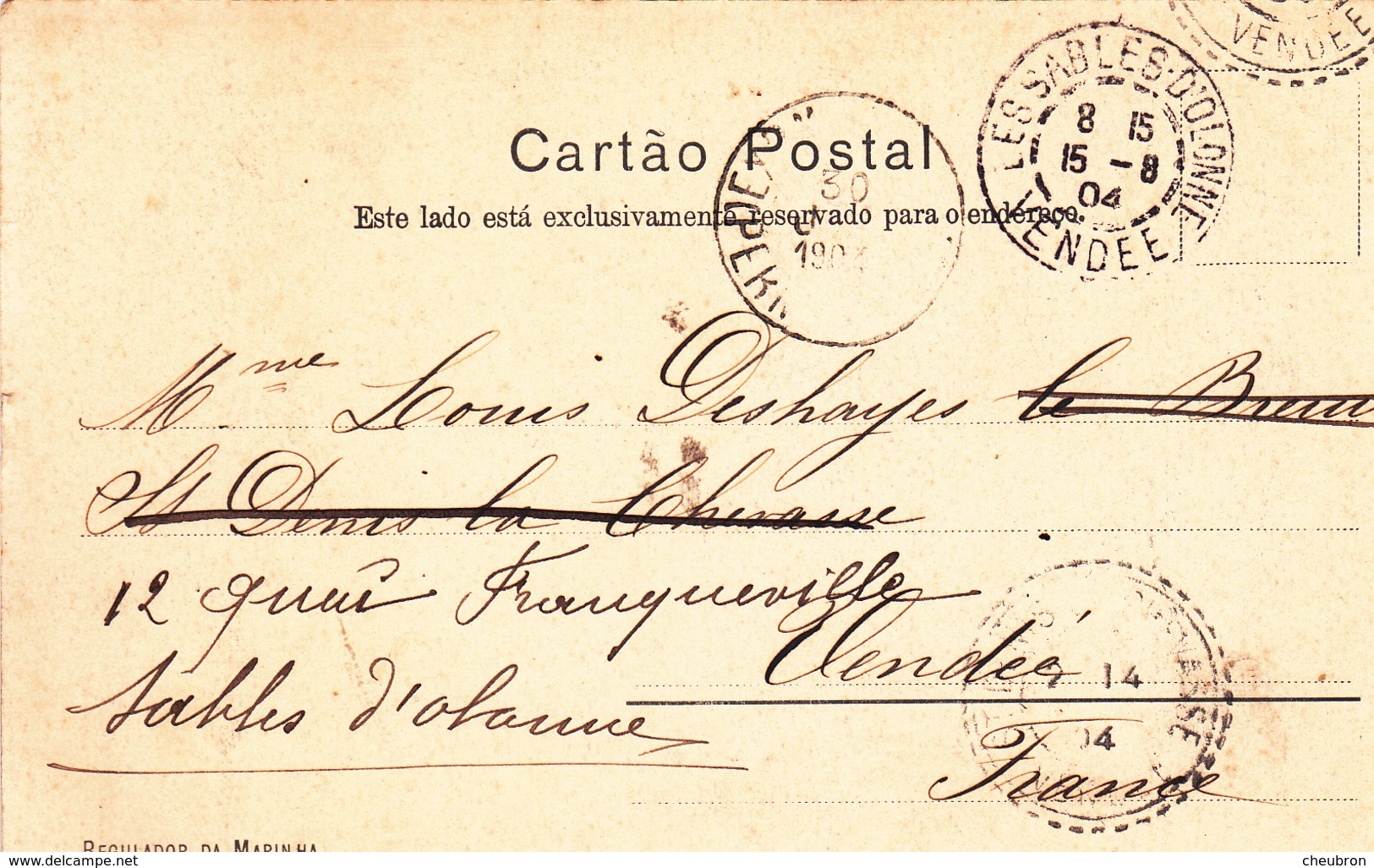 BRESIL. RECIFE. CPA. RUA DO SOL. ANNEE 1904 + TEXTE + TIMBRE - Recife