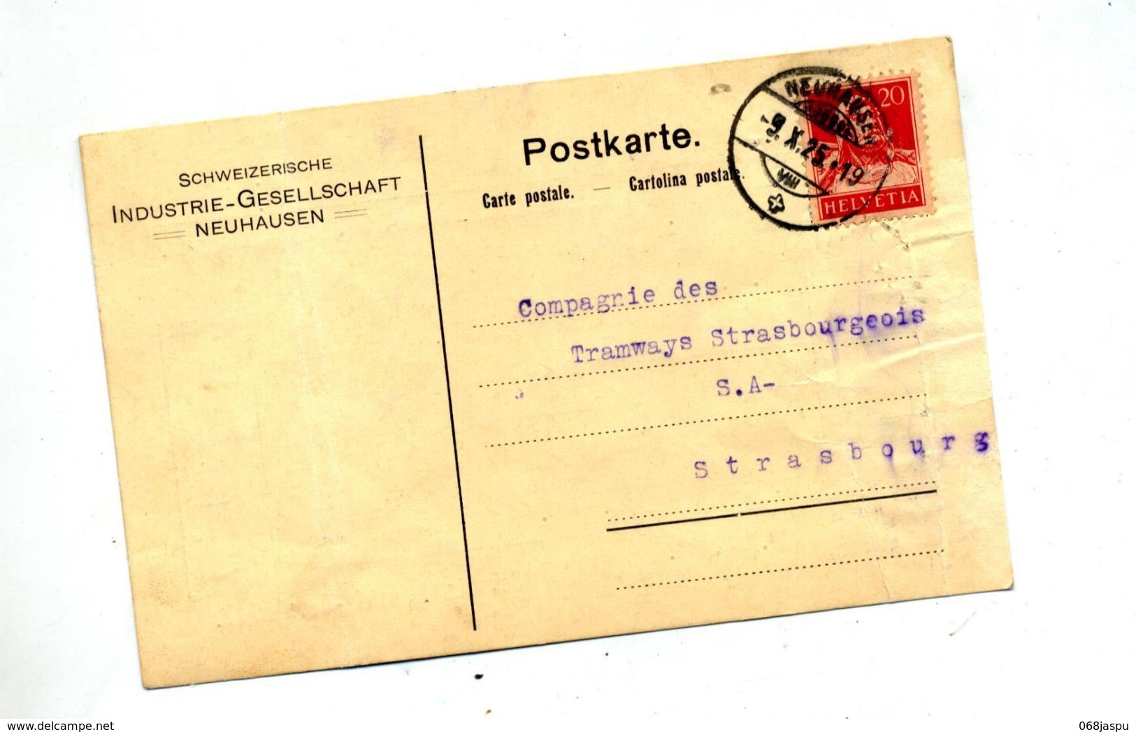 Carte Cachet Neuhausen Sur Tell - Storia Postale