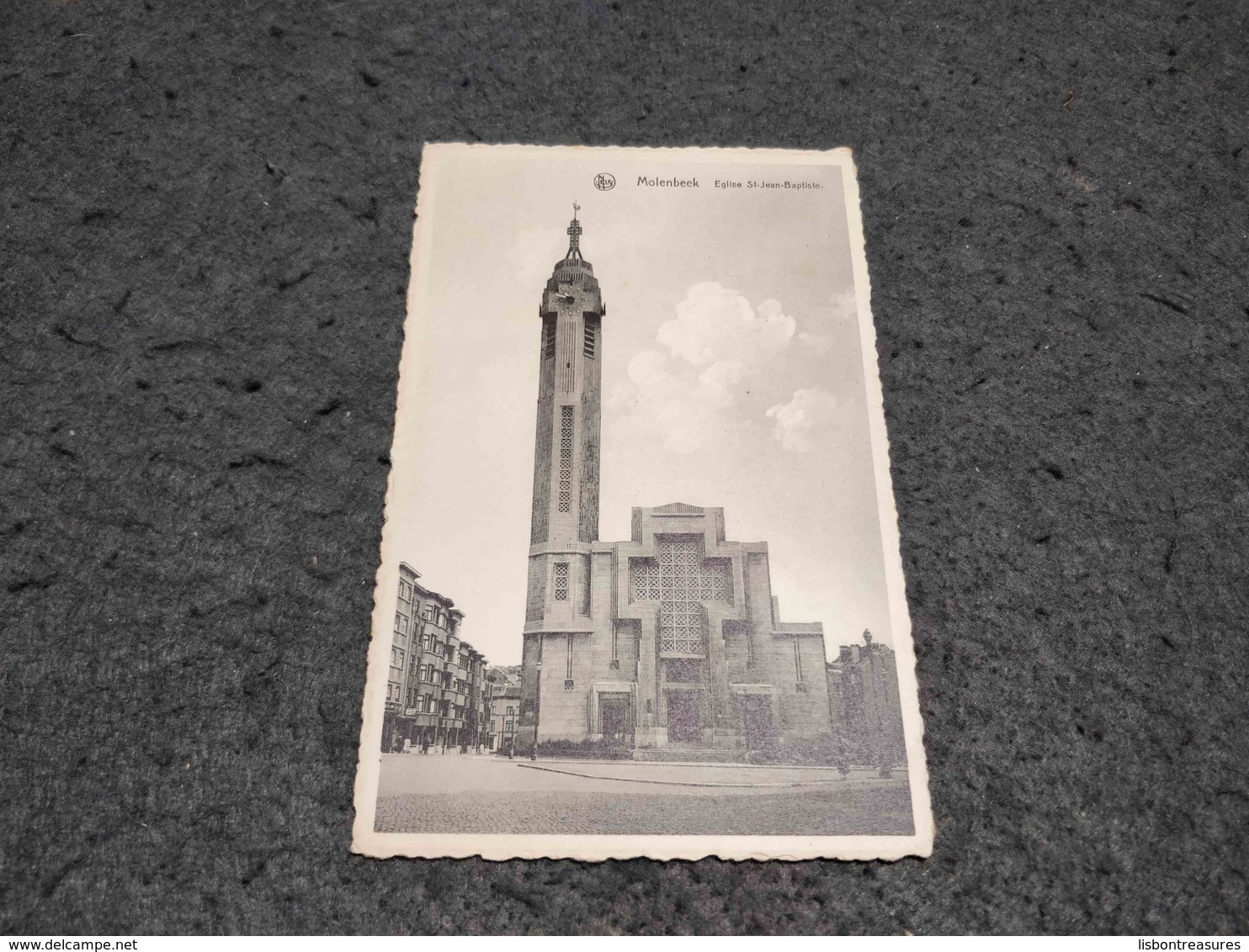 ANTIQUE POSTCARD BELGIUM  BRUSSELS MOLENBEEK EGLISE ST. JEAN BAPTISTE CIRCULATED 1955 - Molenbeek-St-Jean - St-Jans-Molenbeek