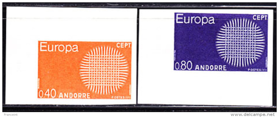 Andorra (1970) Europa. Set Of 2 Imperforates.  Scott Nos 196-7, Yvert Nos 202-3. - Otros & Sin Clasificación