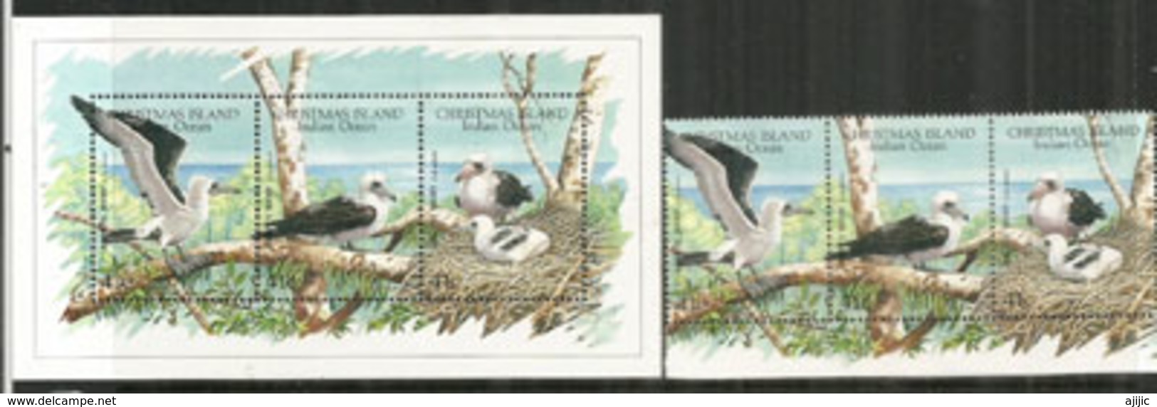 ILE CHRISTMAS (Océan Indien) . Le Fou D'Abbott Et Son Nid,  Timbres + B-F Neufs ** ,côte  12,00 € EUR - Christmas Island