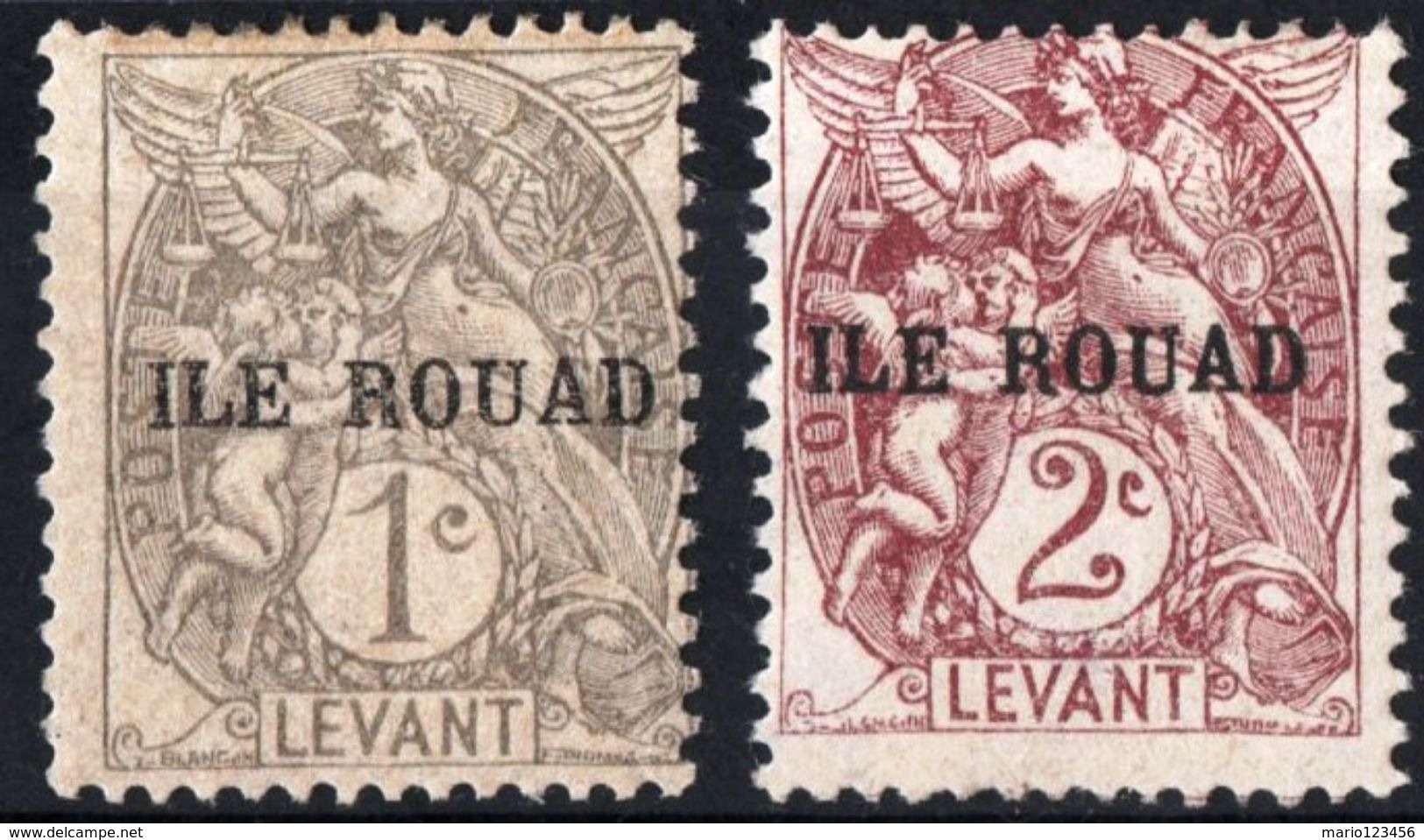 ILE ROUAD, MANDATO FRANCESE, FRENCH MANDATE, 1916, TIPO BLANC, FRANCOBOLLI NUOVI (MLH*) Scott 4,5 - Neufs