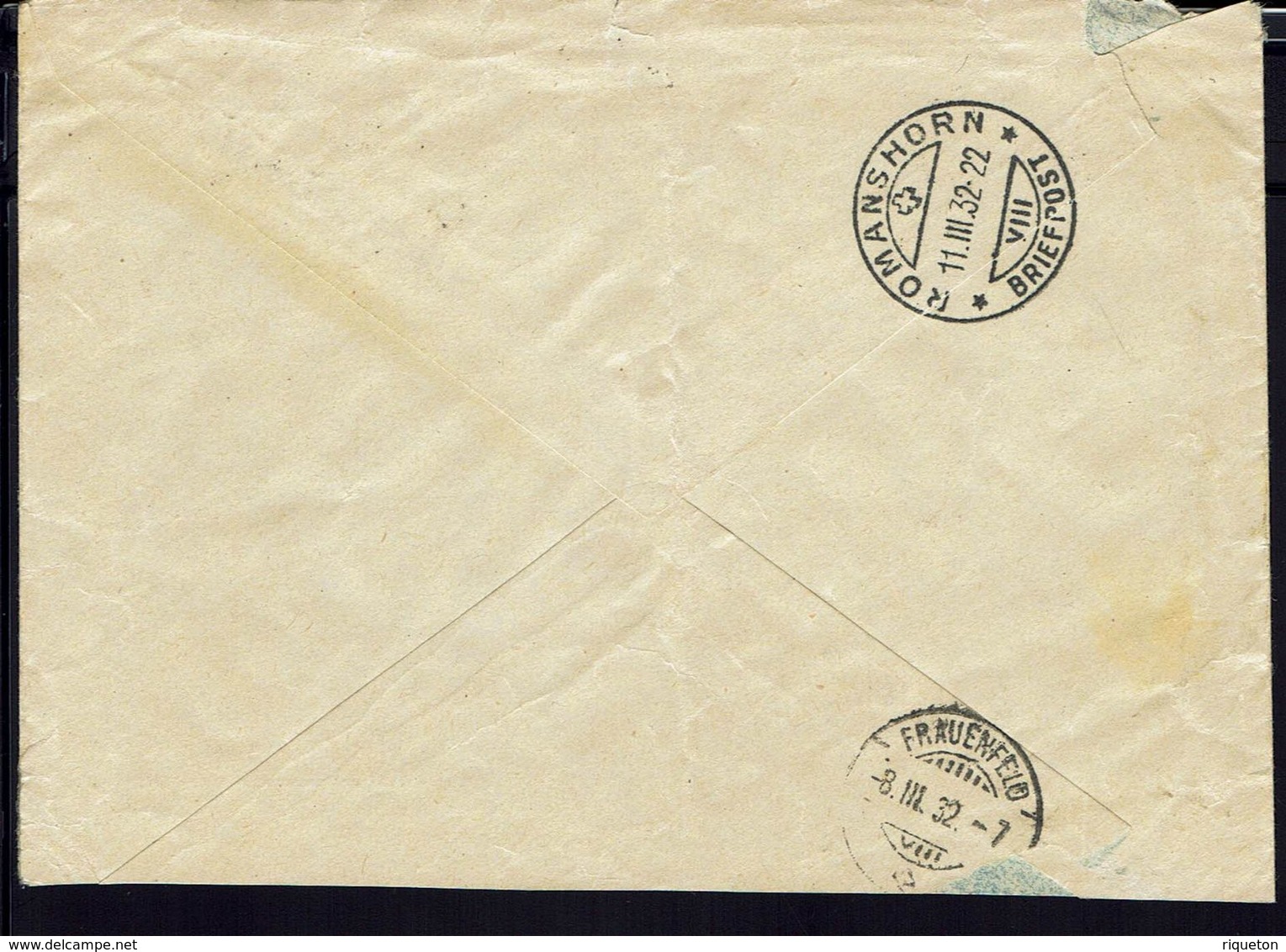 ALLEMAGNE - 1932 - Affr. Mixte Sur Enveloppe Recommandée De Waldshut Pour Frauenfeld - Redirigée Vers Romanshorn (Suisse - Lettres & Documents