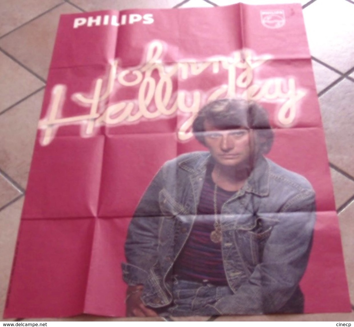 AFFICHE ANCIENNE ORIGINALE CHANTEUR JOHNNY HALLYDAY LABEL PHILIPS Maquette Leys Photo Leloup Etbt St Martin TBE - Manifesti & Poster