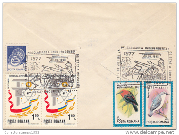 72577- ROMANIAN STATE INDEPENDENCE, 1877 WAR, CALAFAT BATTLE, CANNON, SPECIAL COVER, 1992, ROMANIA - Lettres & Documents