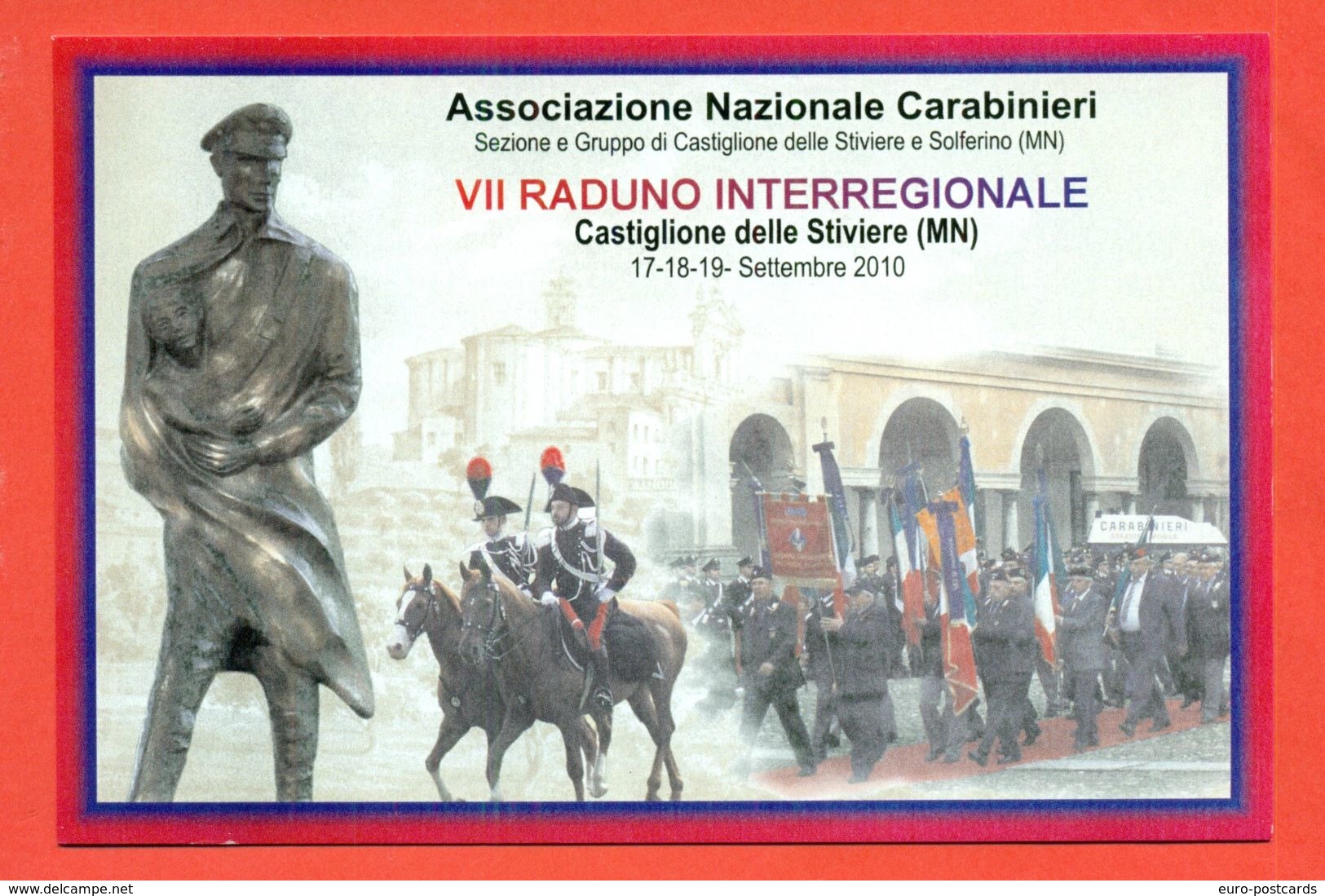 CARABINIERI - CASTIGLIONE DELLE STIVIERE-- RADUNO INTERREGIONALE - FOLDER CON 4 CARTOLINE TIMBRATE - MARCOFILIA - Reggimenti