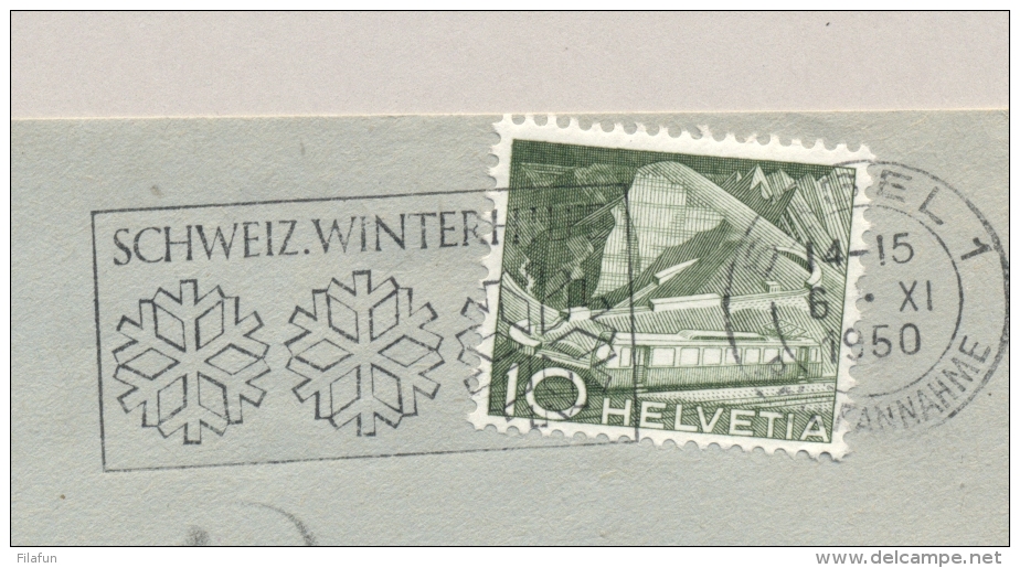 Schweiz - 1950 - 20c Portomarke On Commercial Cover From Basel To Zürich - Strafportzegels