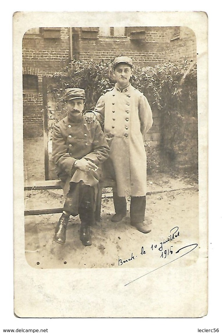 CARTE PHOTO WW1 BERCK 10 JUILLET 1915 écrite Par Un Blessé   CPA 2 SCANS - Guerra 1914-18