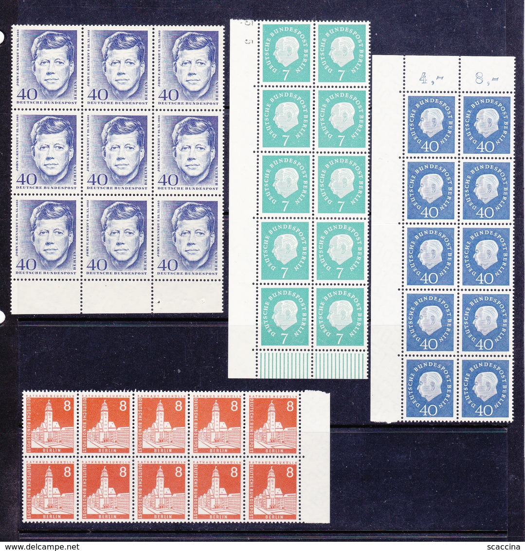 Germania Berlino -1959  Nuovi  4 Francobolli Di In Blocchi Gomma Integra MNH** - Unused Stamps