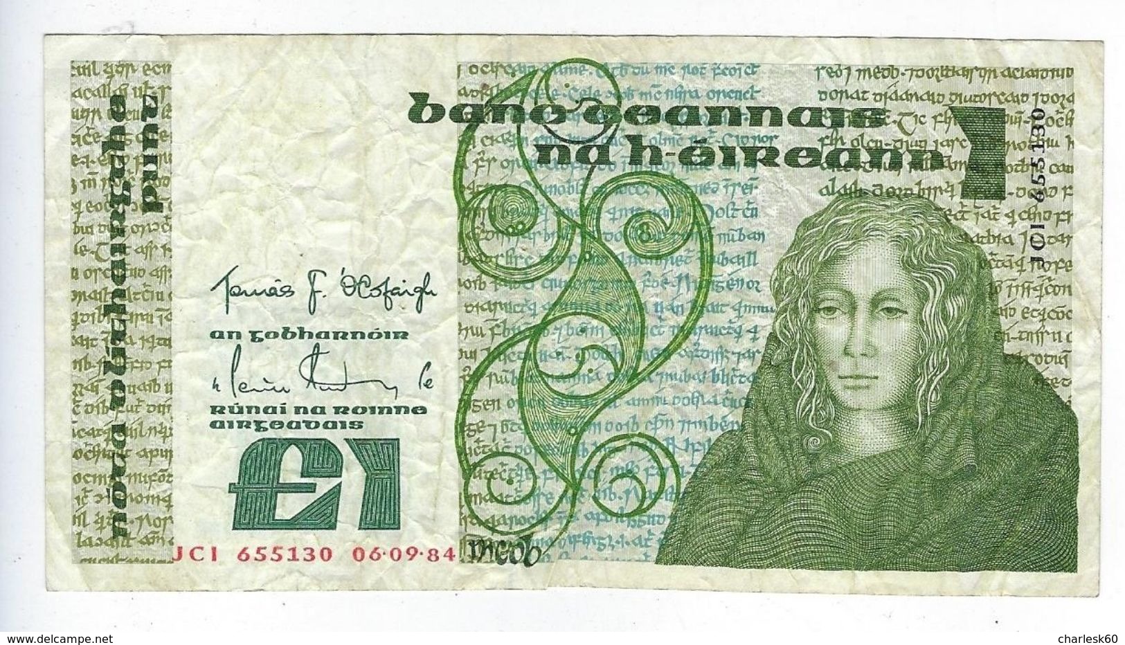 Billet Irlande One Pound 1 Pound - Ireland