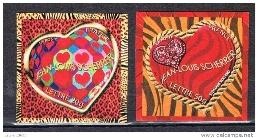 Saint Valentin Coeurs 2006 Autoadhésifs Du Couturier Stéphane Rolland N°3863 3864 - Unused Stamps