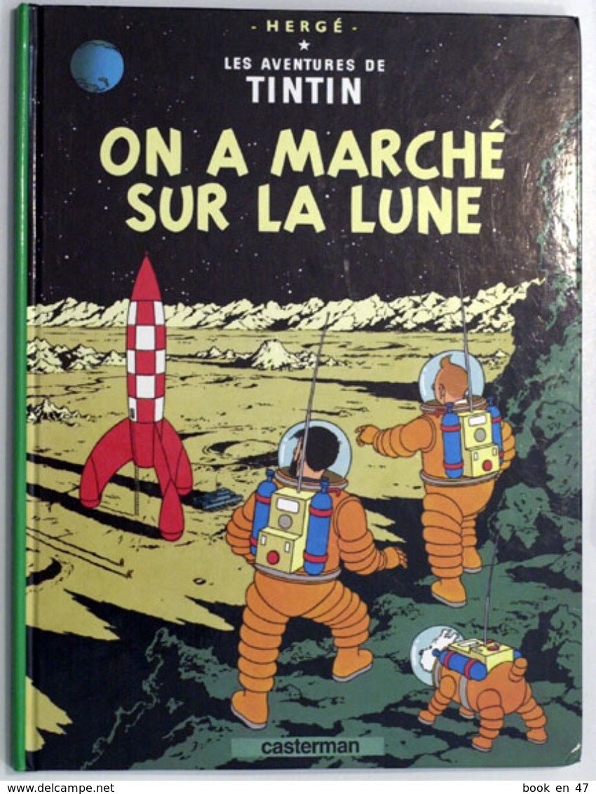 {07734} Hergé  " On A Marché Sur La Lune ",  1987 (?). TBE   " En Baisse " - Tintin