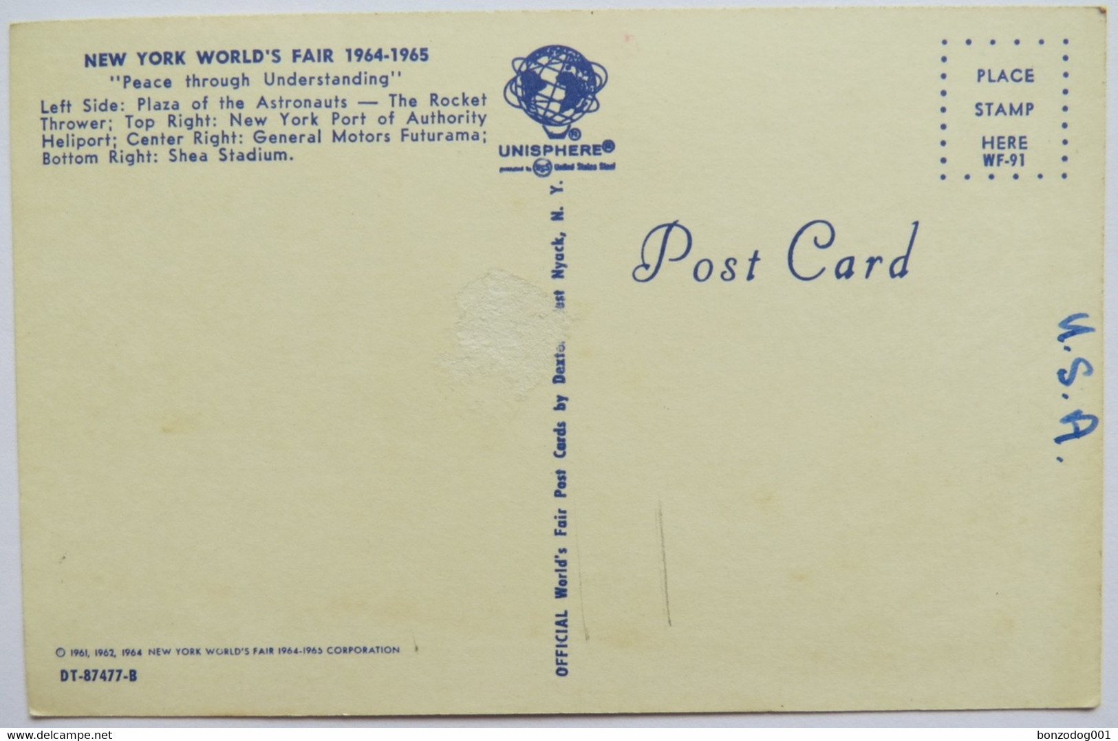 New York World’s Fair 1964-1965 "Peace Through Understanding". Unposted - Tentoonstellingen