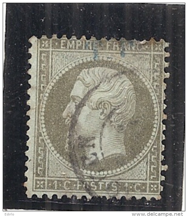 FRANCE  Napoléon Dentelé N°19 - 1 Ct Olive - Côte 50&euro; - 1862 Napoleone III