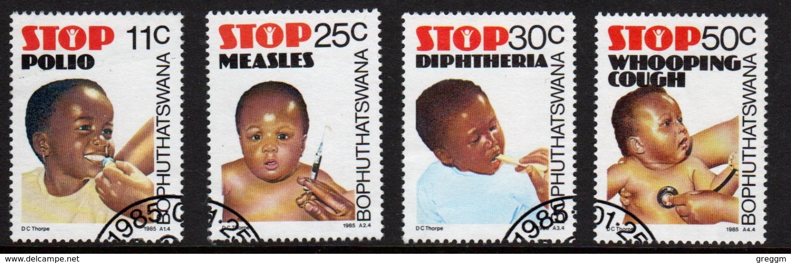 Bophuthatswana Set Of Stamps Celebrating Health From 1985. - Bophuthatswana