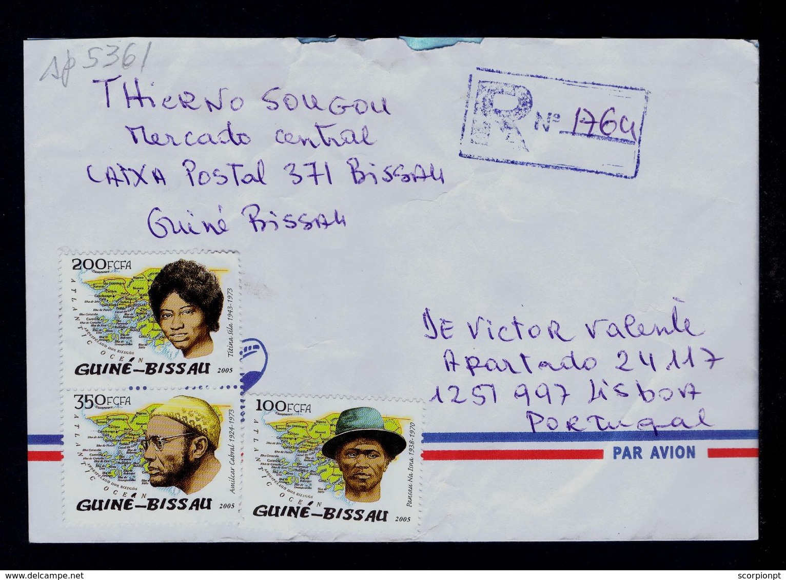 Bateaux Canoas (overprint - Surcharge 250 Xof) Cover GUINÉ-BISSAU Célébritées TITINA SILA Politics AMILCAR CABRAL Sp5395 - Bateaux