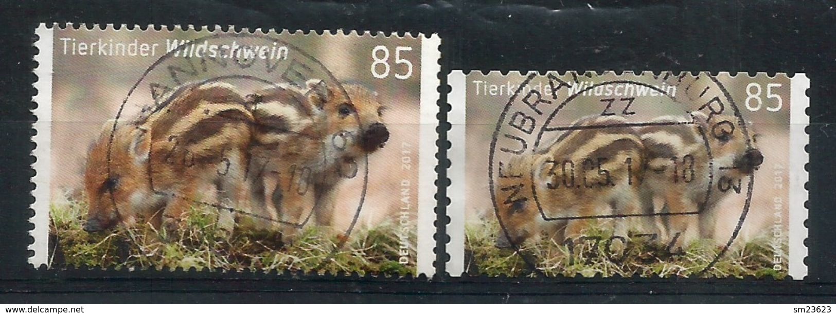 BRD 2017  Mi.Nr. 3289 + 3294 , Tierkinder ( Wildschwein ) - Gestempelt / Used / (o) - Gebraucht