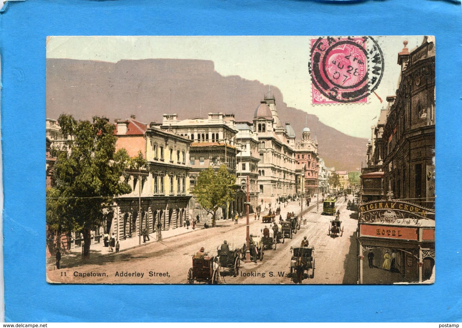 Afrique Du Sud--Cape Town-adderley Street-animée -a Voyagé Pour égypte En 1907 - Afrique Du Sud