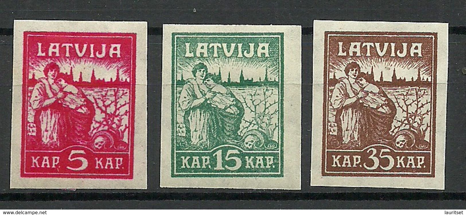 LETTLAND Latvia 1919 Michel 25 - 27 * - Lettonia