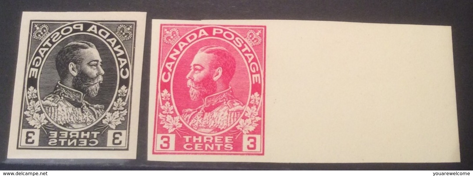 RPS CERT: Canada 1911 Admiral Issue: 2 Eckerlin Essays Of 1928, XF (*) (essai - Unused Stamps