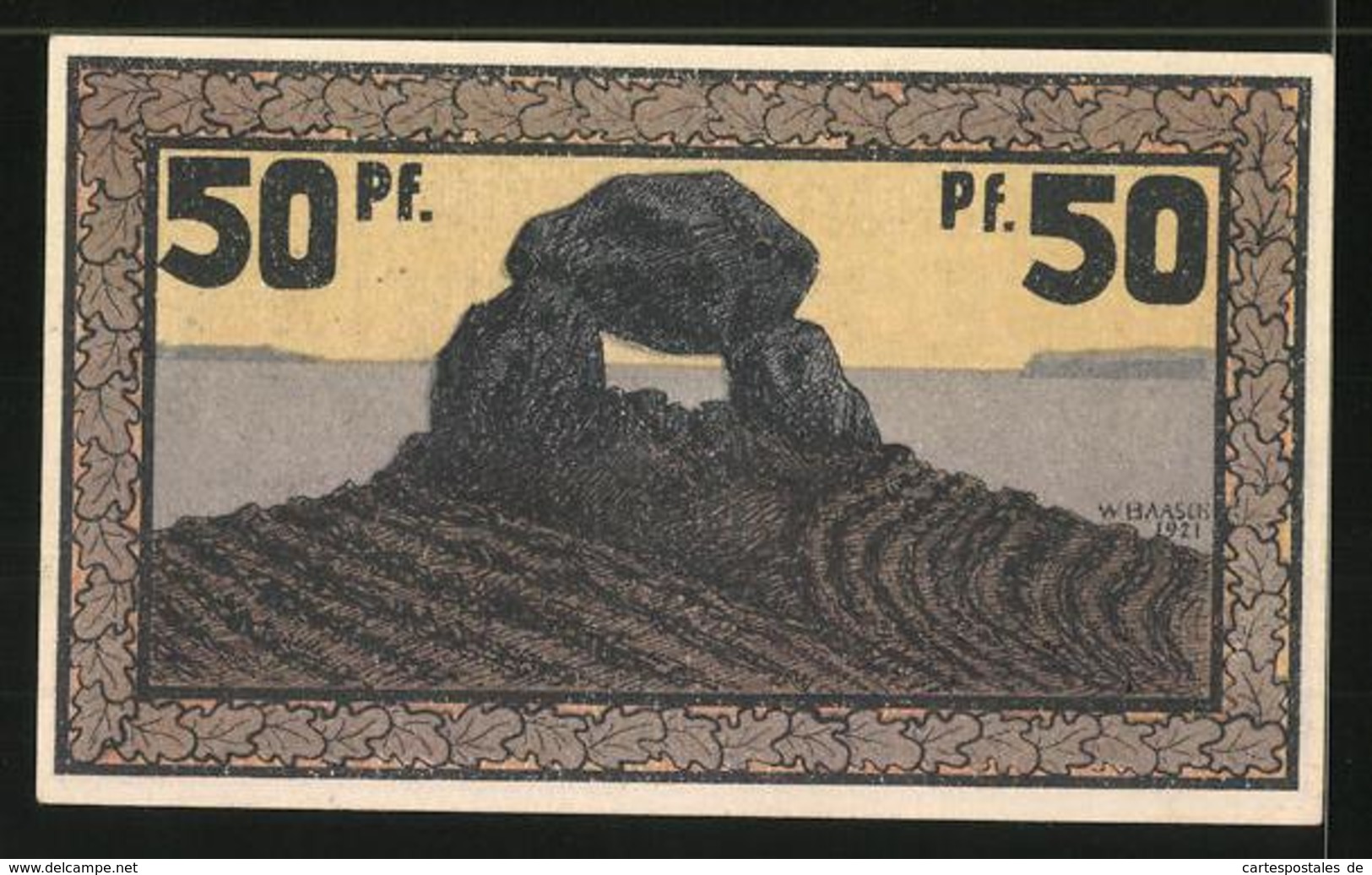 Notgeld Eckernförde 1921, 50 Pfennig, Stadtwappen Und Windmühle, Hünengrab - [11] Emissioni Locali