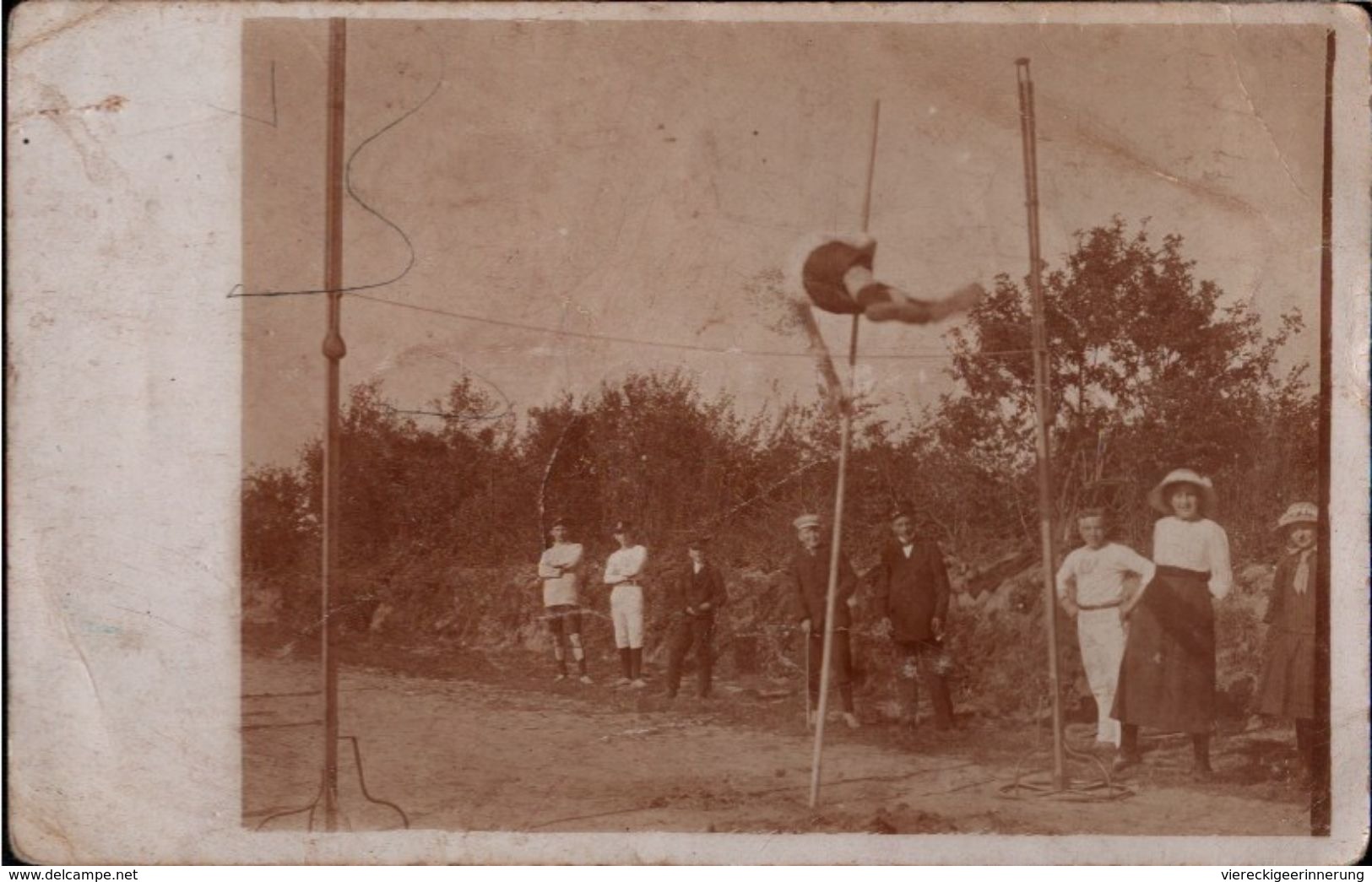 ! Alte Foto Ansichtskarte, Photo, Stabhochsprung, Sport - Leichtathletik