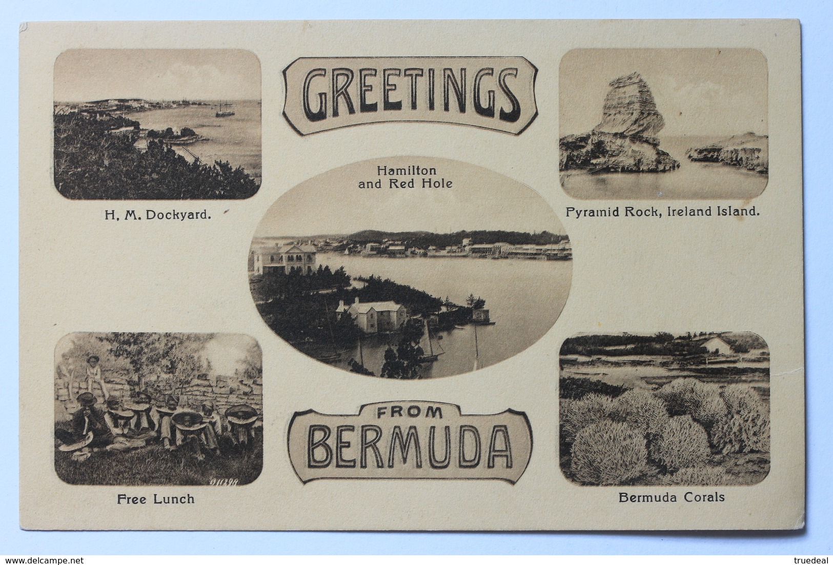 Greetings From Bermuda, Dockyard, Hamilton And Red Hole, Pyramid Rock Ireland Island, Corals - Bermuda