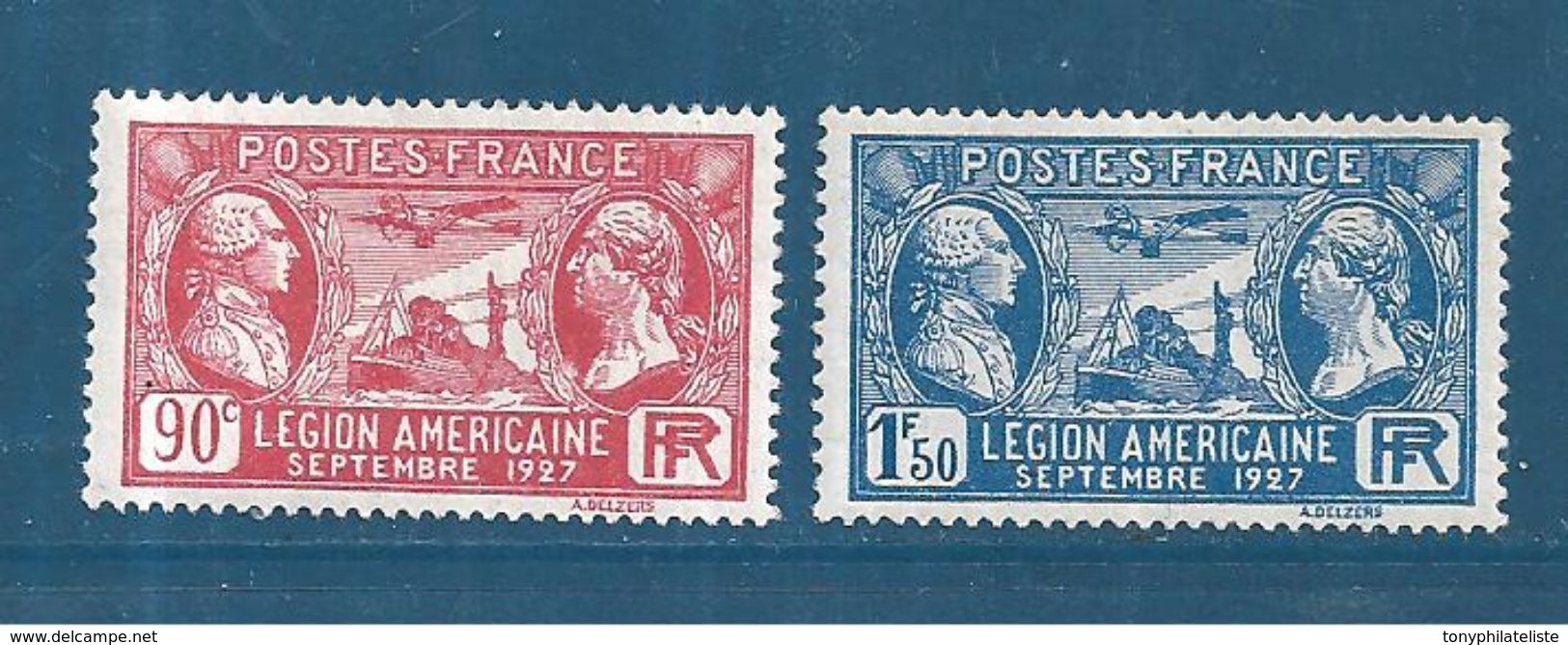 France Timbres De 1927 N°244/45 Neufs * - Nuovi