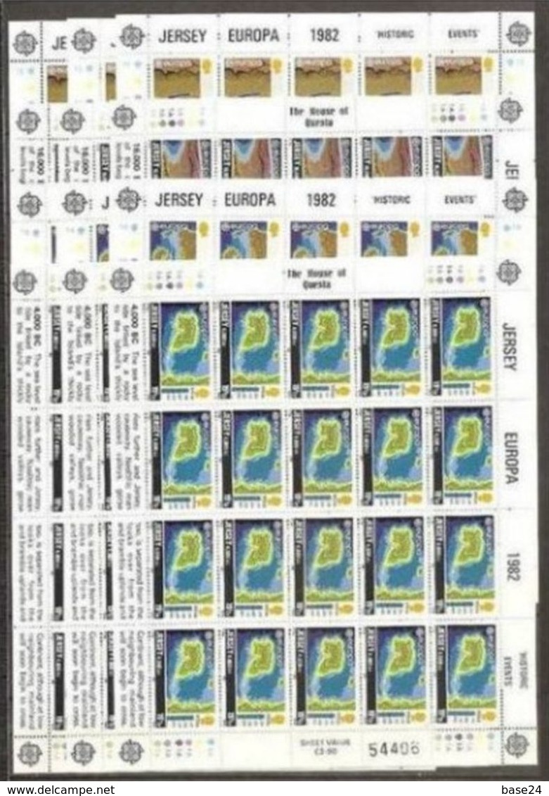 1982 Jersey EUROPA CEPT EUROPE Piccoli Archi  60 Serie Di 4v. In 12 Minifogli MNH** Minisheets - 1982