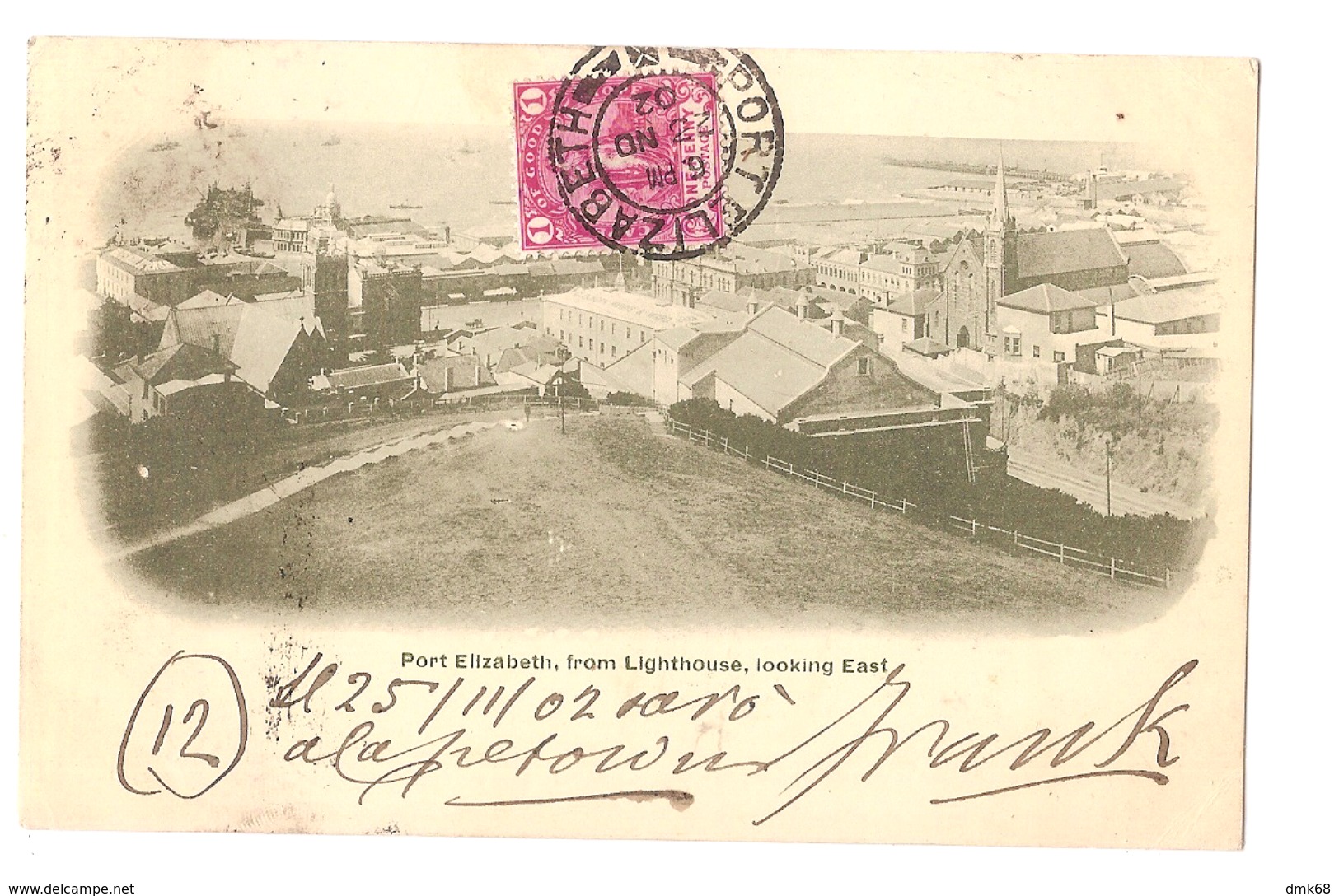 SOUTH AFRICA - PORT ELIZABETH - FROM LIGHTHOUSE LOOKING EAST - STAMP - MAILED TO ITALY 1902 ( 2774 ) - Afrique Du Sud