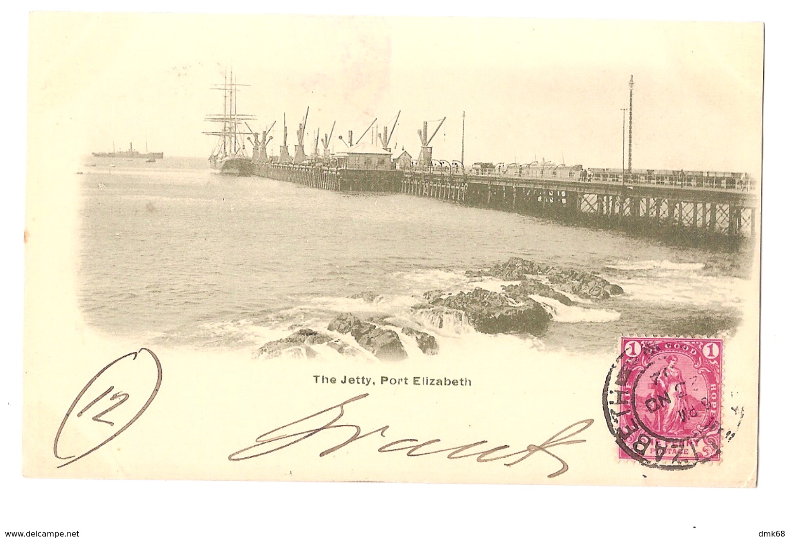 SOUTH AFRICA - PORT ELIZABETH -THE JETTY - STAMP - MAILED TO ITALY 1902 ( 2778) - South Africa