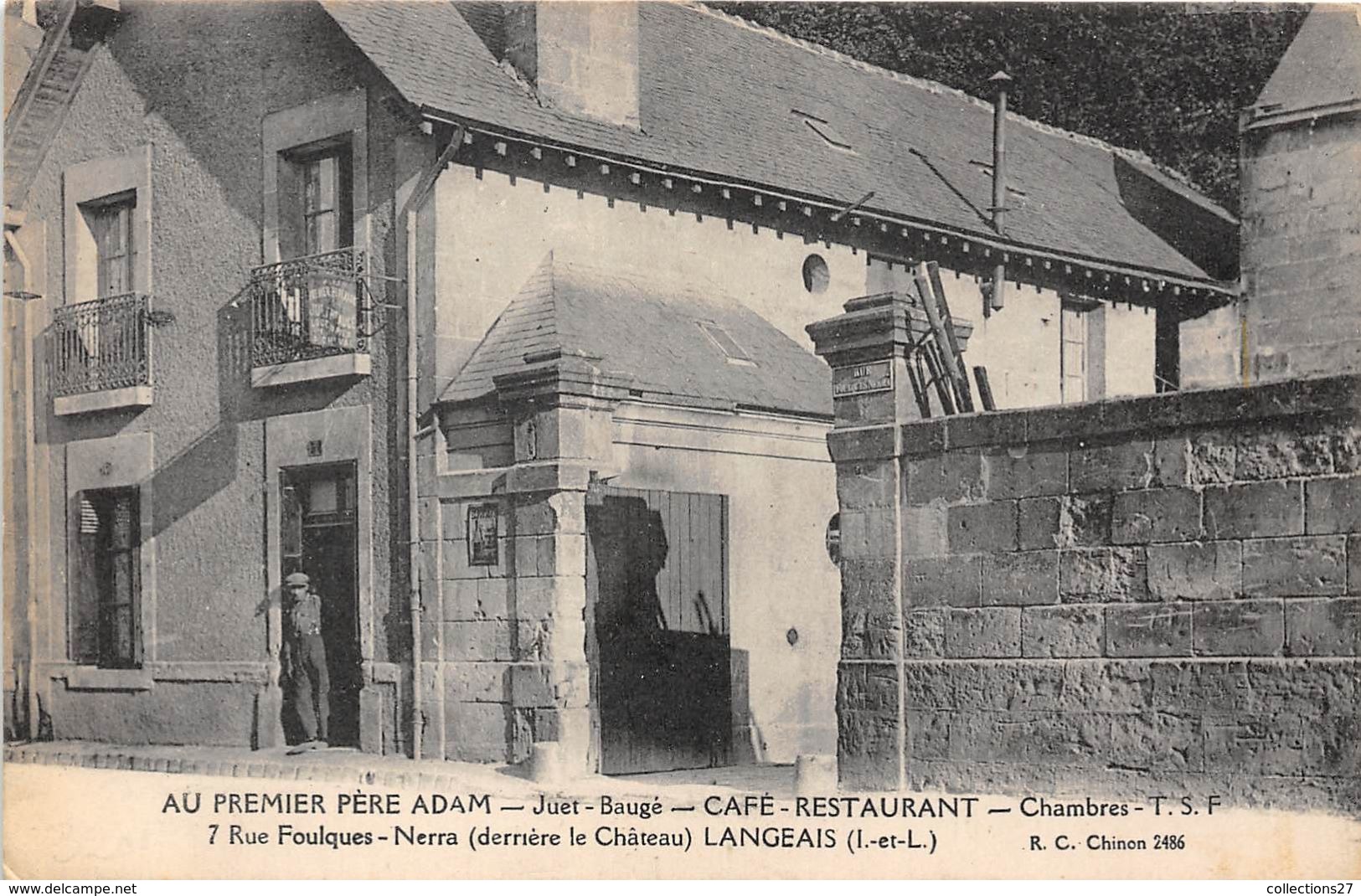 37-LANGEAIS- AU PREMIER PERE ADAM- JUET BAUGE- CAFE-RESTAURANT - Langeais