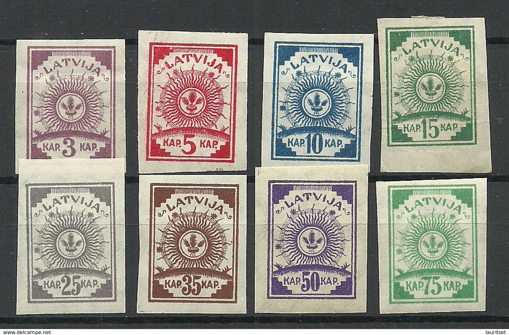 LETTLAND Latvia 1919 , 8 Stamps From Michel 15 - 23 * - Latvia