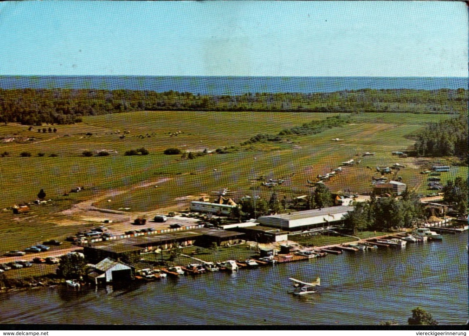 ! 1977 Ansichtskarte Seaplane Base Sunbeam Hotel, Sturgeon Falls Ontario, Canada, Kanada, Flugplatz, Wasserflugzeug - Aeródromos