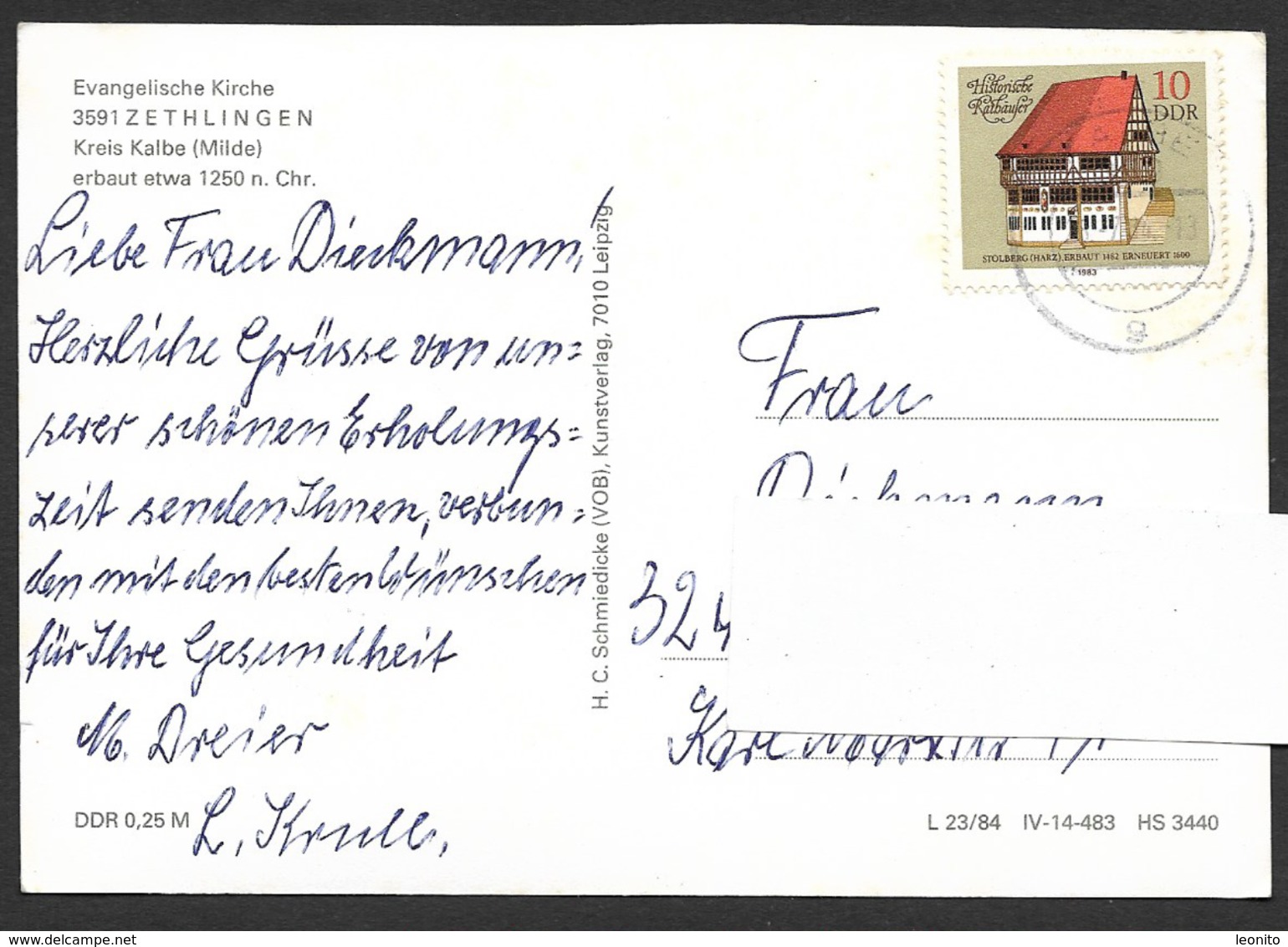 ZETHLINGEN Kalbe Milde Sachsen-Anhalt Evangelische Kirche 1984 - Kalbe