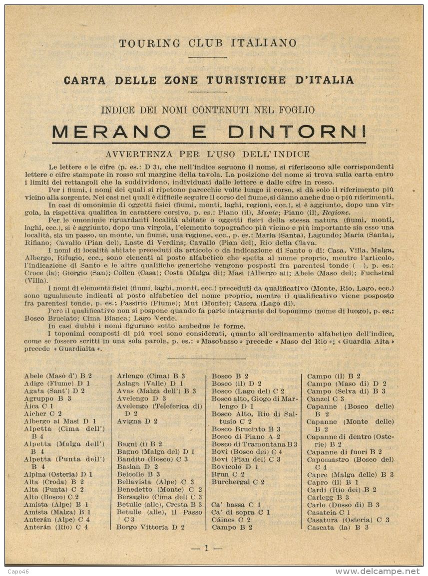 CG 8 - CARTA DELLE ZONE TURISTICHE - MERANO E DINTORNI - Cartes Géographiques