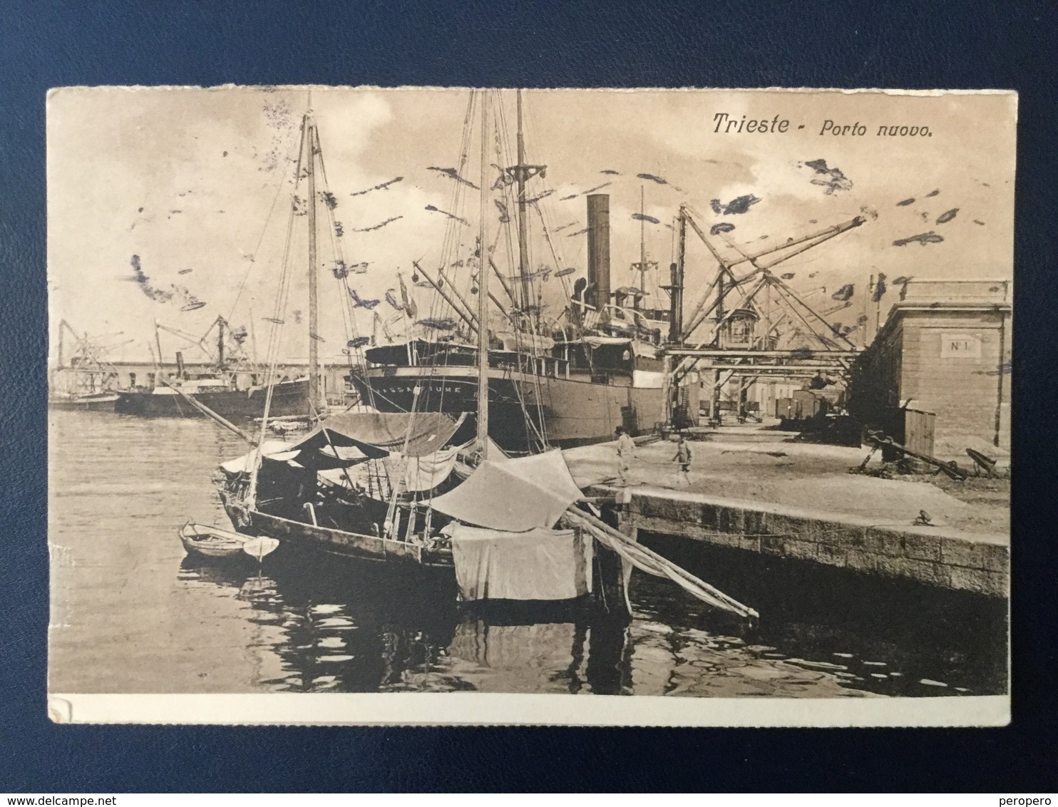 CARTOLINA  SHIP BOAT   SCHIFFE   IN TRIESTE  "  LISSA FIUME "  1913. - Piroscafi